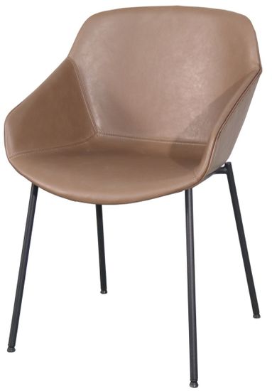 Стул Ashby светло-коричневое сиденье из экокожи, ножки черная сталь