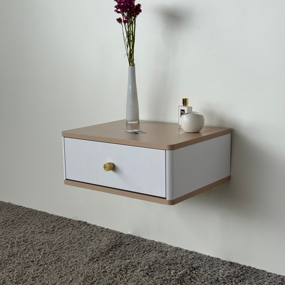 Тумба прикроватная подвесная ROYAL 5300 эко (Макиато-р.золото)