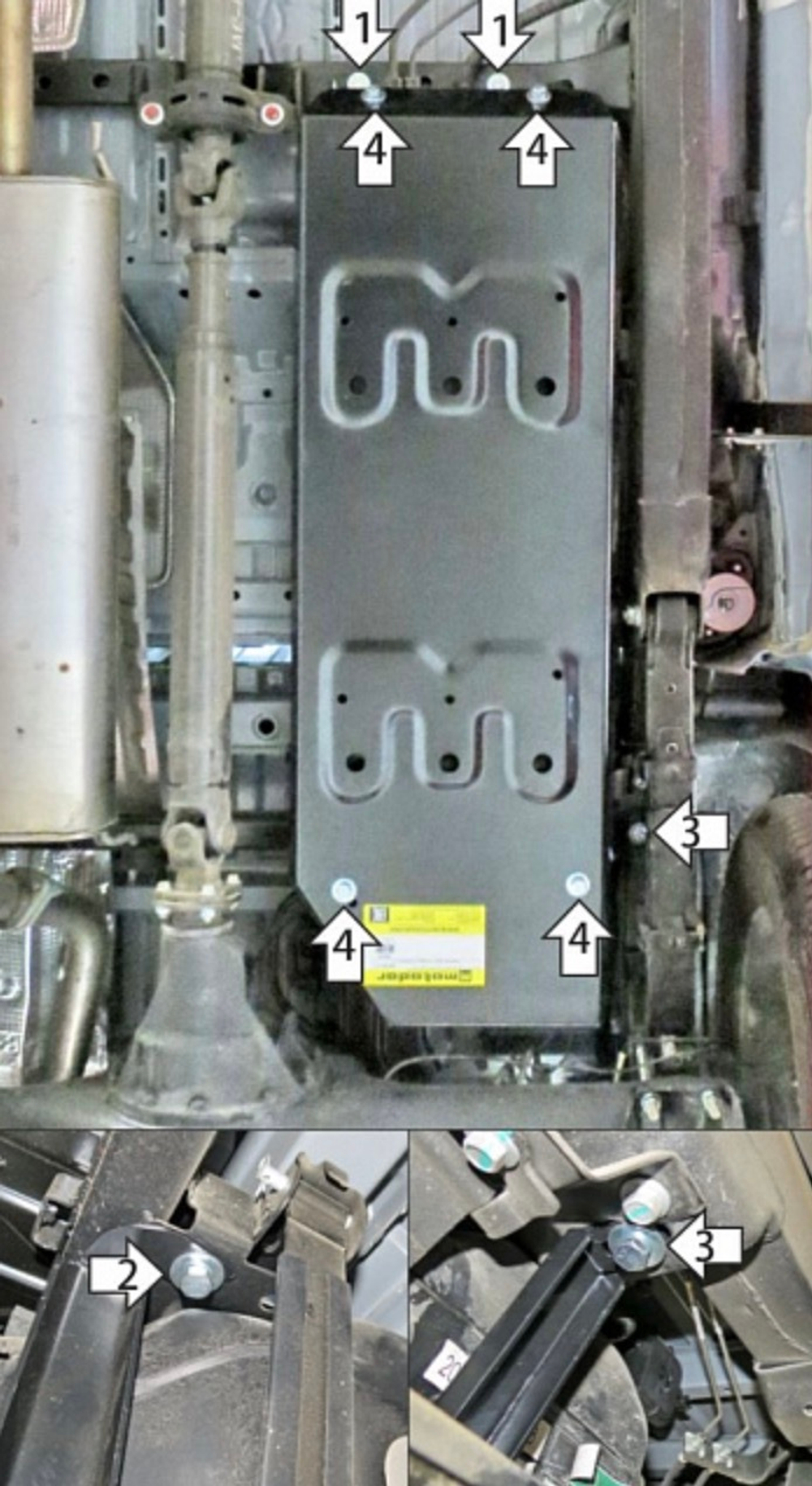 Защита стальная 2 мм топливного бака для JAC T9 Motodor.78319