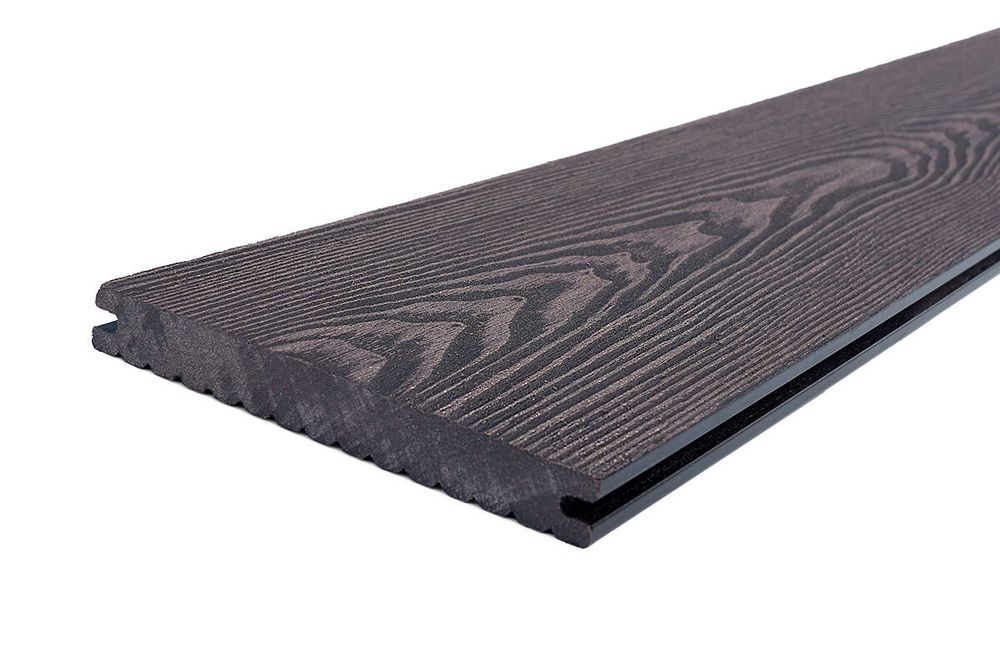 Палубная доска полнотелая из ДПК марки HOLZHOF Solid, 150x18, длина 400 см, Венге (Шоколад)