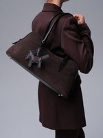 Замшевая сумка DBR 31168 темно-коричневый велюр