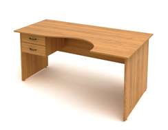 КФ6 Стол крив. с подвесной тумбой Фея 1602х902702х750 СФ14+ТФ09