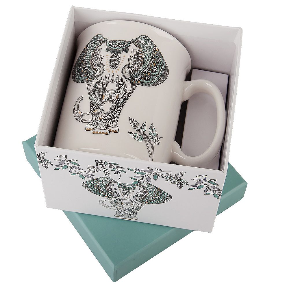 Кружка "Слон" v=430мл (фарфор) (подарочная упаковка)