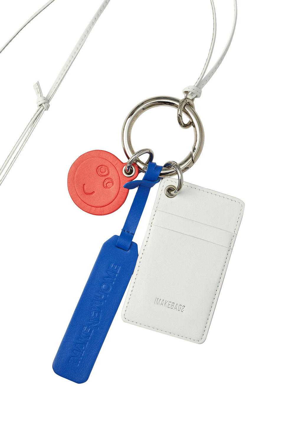 Подвеска - картхолдер с карабином WHITE