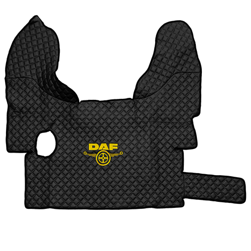 Ковры Daf XF-105 с 2006 года (механика) (экокожа, черный, черный кант, желтая вышивка)
