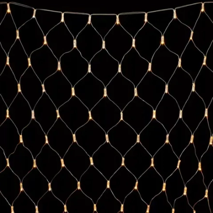 Светодиодная сетка с колпачком 2*2 м., 220В, 256 теплых белых LED, провод прозрачный ПВХ, IP65, LTC (NTL256CAP-10-2WW)