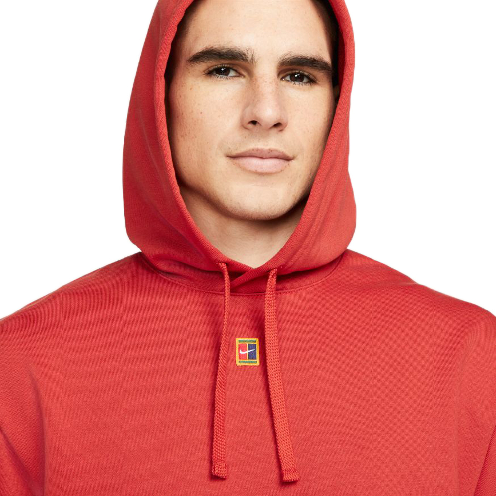 Мужская теннисная кофта Nike Court Fleece Tennis Hoodie M - cinnabar
