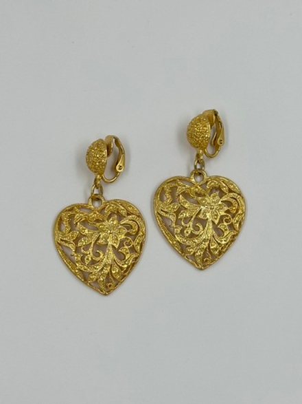 Клипсы с подвесками в виде сердец