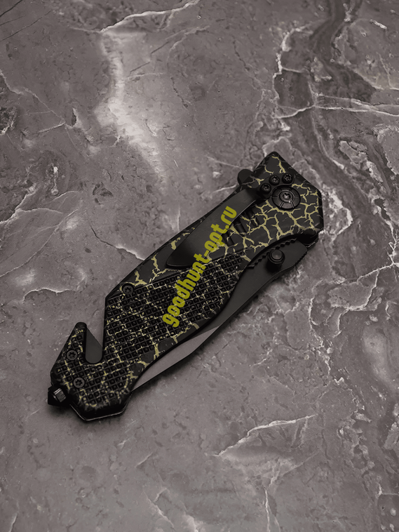 Складной нож тактический BOKER Черный с карабином