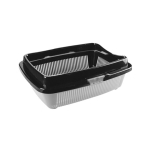 Туалет для кошек полная комплектация черный-серебро