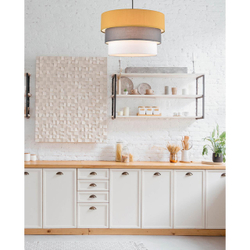 8038/3 MODERNI LN26 188 никель/желтый/серый/белый, металл/текстиль Подвесной светильник Е27 3*60W 220V ILAIDA