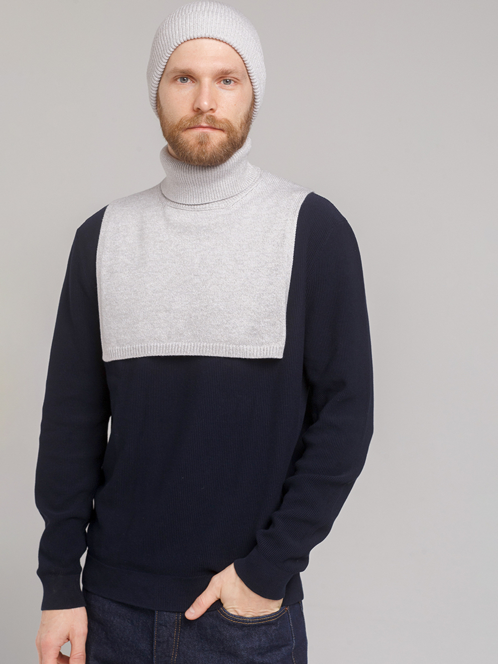 Манишка мужская жемчужно-серый