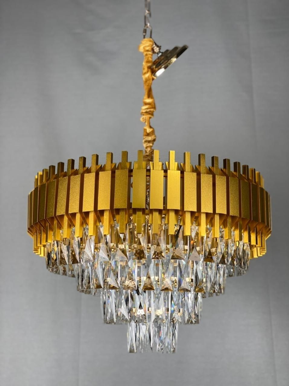 Люстра подвесная Lanbos, 10 ламп Е14, до 400 Вт, до 30 кв м, золотая