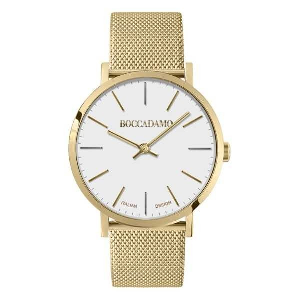 Часы Boccadamo Mya Gold White MY017A BW/G  с минеральным стеклом