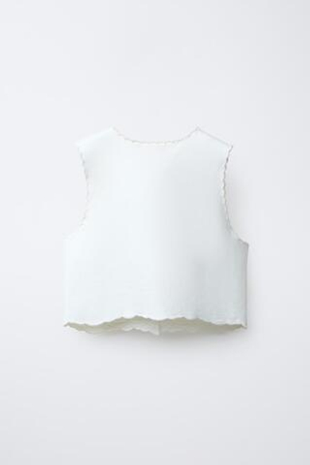 ZARA ЖИЛЕТ С ВЫШИВКОЙ, ЭКРЮ