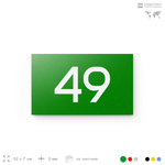 Табличка с номером 49 на дверь квартиры, для офиса, кабинета, аудитории, склада, зеленая 120х70 мм, Айдентика Технолоджи