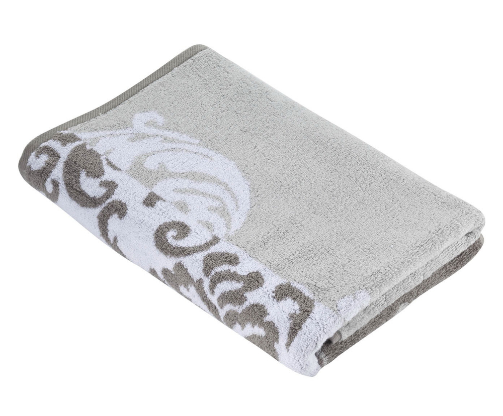 Элитное полотенце махровое Vienna Ornament серое от Vossen Австрия