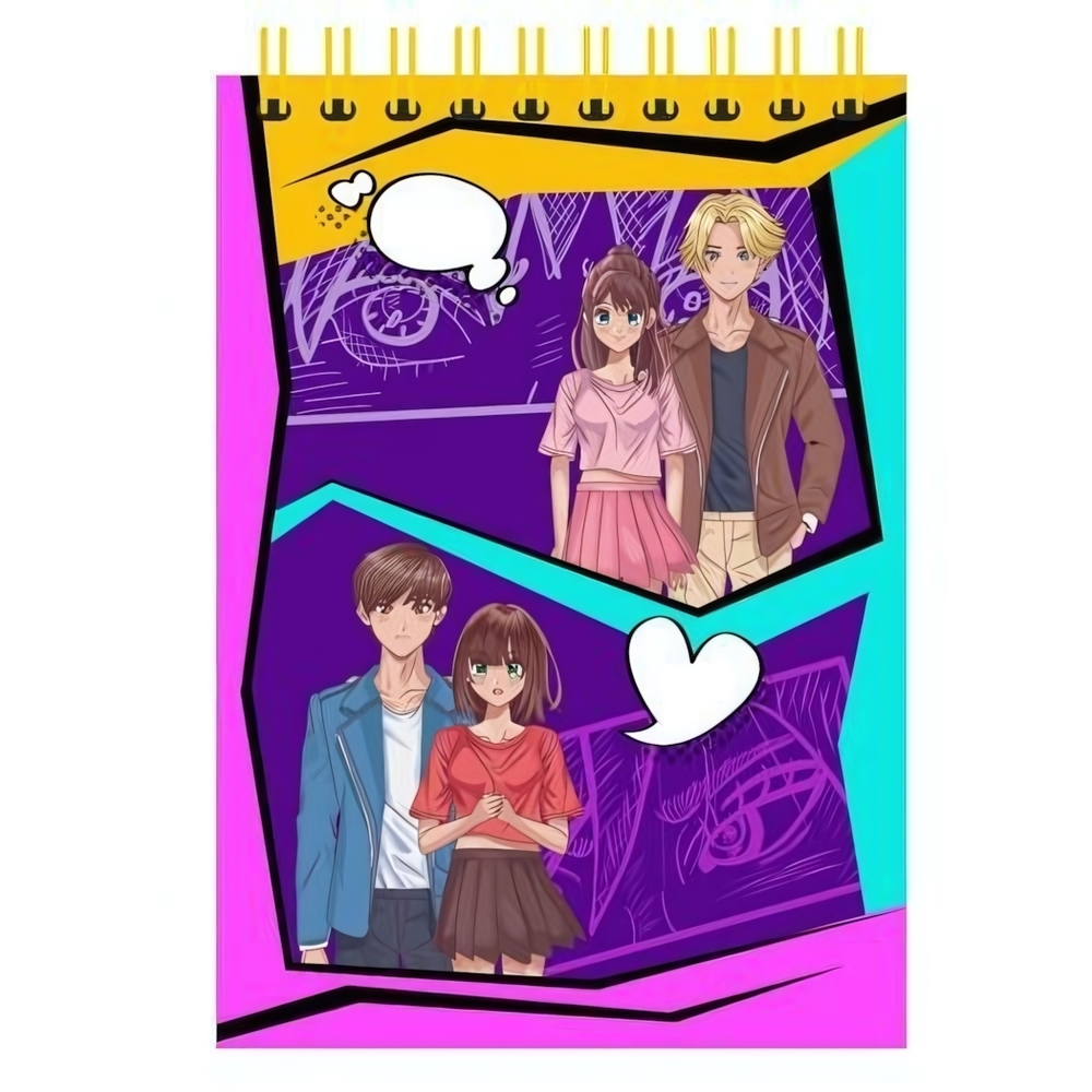 Блокнот А5 60л. клетка "Аниме-3" блок-офсет, картон 200 гр/м2 (Центрум)