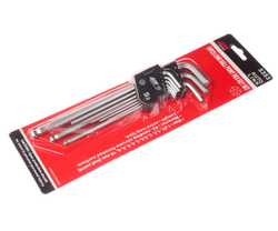 Набор ключей шестигранных 1.27-10мм Г-образных экстрадлинных с шаром 10 предметов JTC