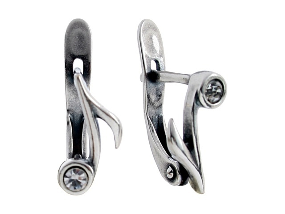 "Нотки" серьги в серебряном покрытии из коллекции "Нотки" от Jenavi  с английским замком