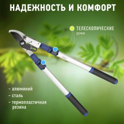 GTBL12-007 GREEN APPLE Сучкорез телескопический (+30 см) с храповым механизмом, плоскостной | GREEN APPLE