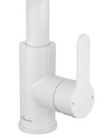 Смеситель для кухни с выдвижным изливом WONZON & WOGHAND, Белый матовый (WW-121E201L-MW)