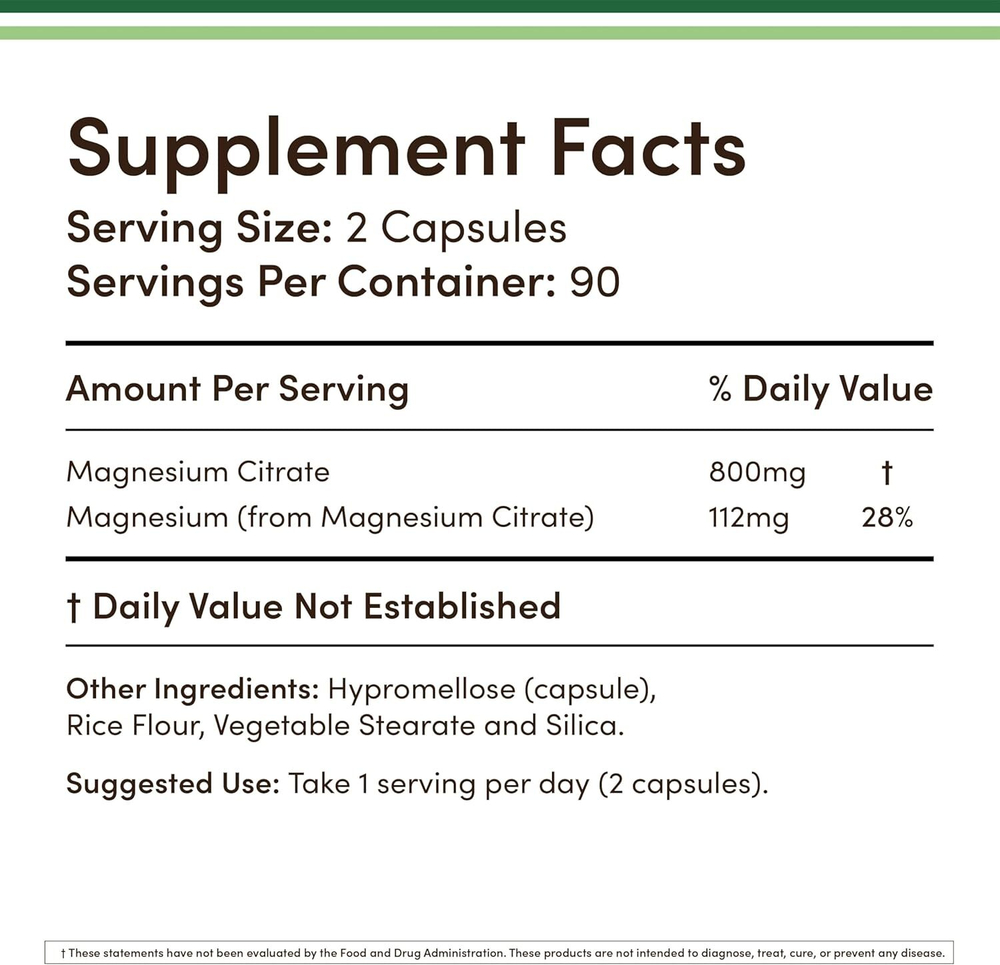 Double Wood Supplements - Magnesium Citrate 180 capsules
