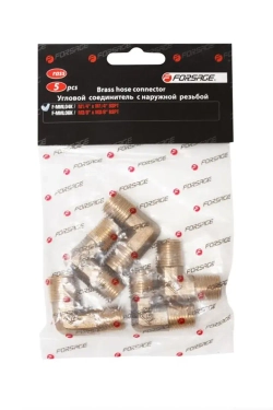 Соединитель угловой наруж.резьба 1/4''х1/4'', к-т 5шт. Forsage F-MML04K