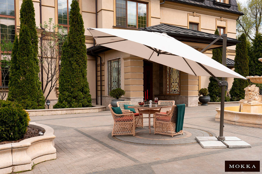 Комплект плетеной  мебели MOKKA VILLA ROSA (4 кресла) + 4 подушки