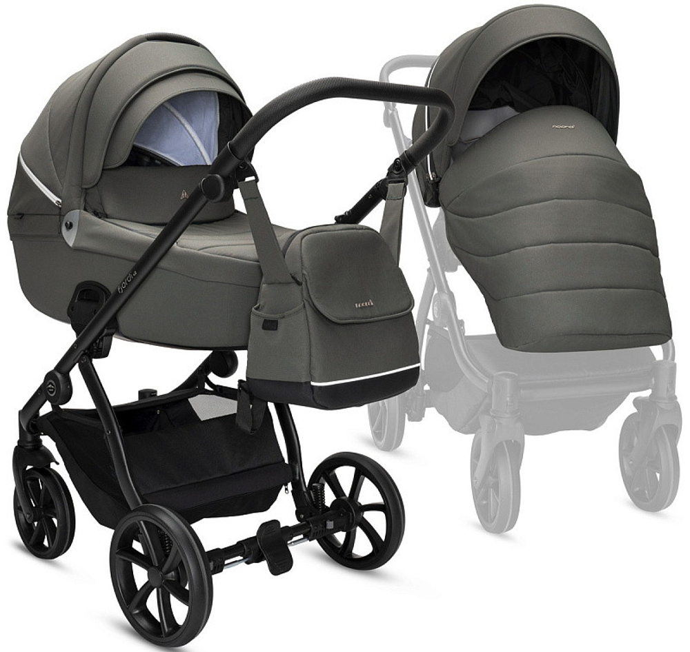 Детская коляска Noordi Fjordi V2 4 в 1 с автокреслом Terra Black и базой 1462150 Alpine Moss