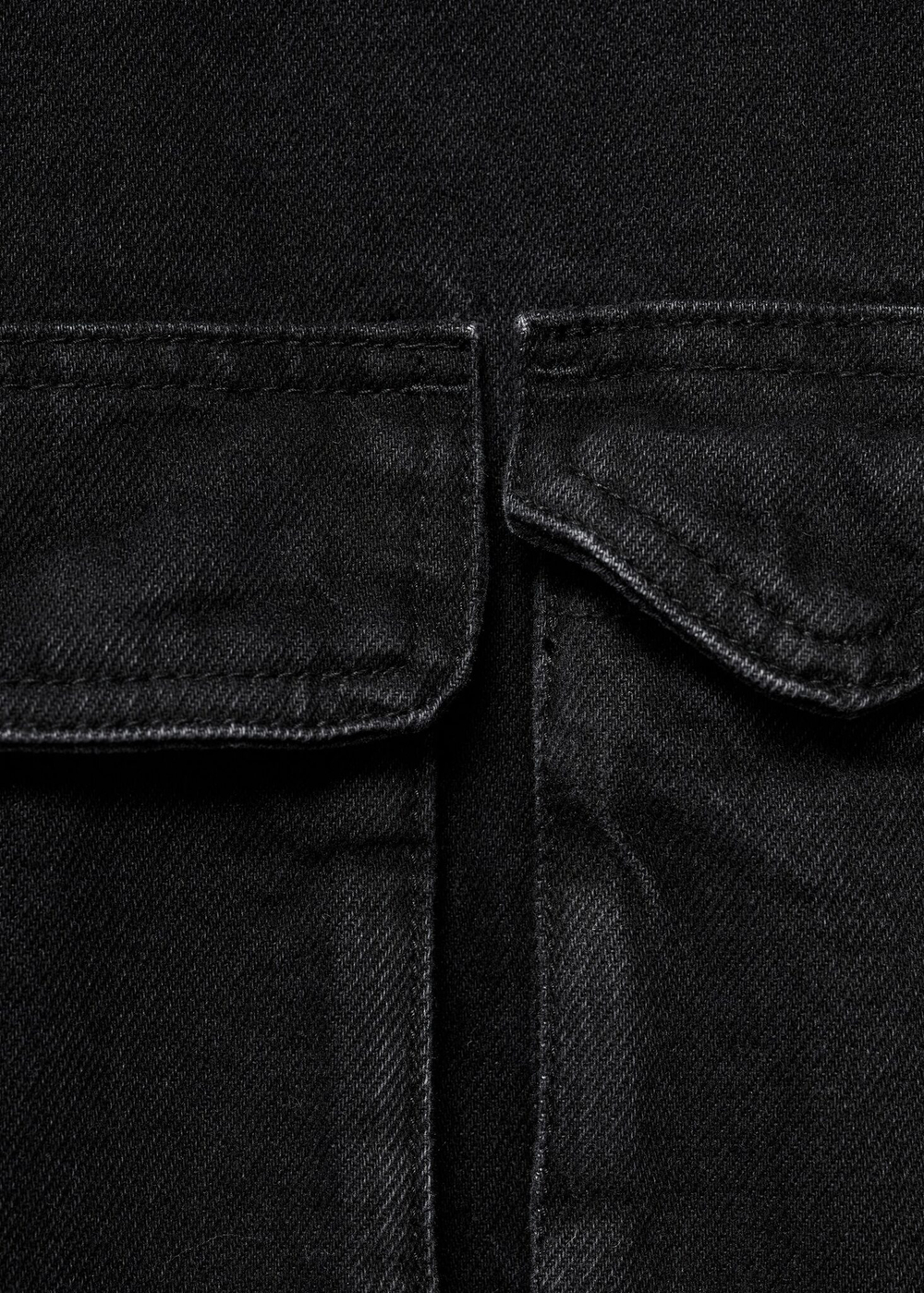 MANGO Джинсовая парка с карманами, черный