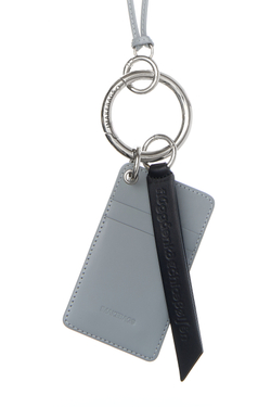 Подвеска - картхолдер с карабином GREY