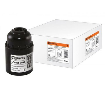 Патрон для лампы TDM Electric / ТДМ Электрик подвесной со стикером, карболит черный, Е27, SQ0335-0001 / электрооборудование (комплект из 50 шт)