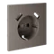 Накладка для розетки с заземлением и защитными шторками, с USB A+A, S70 (капучино)