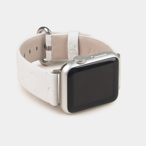 Ремешок для Apple Watch 40/41/42 mm из кожи страуса, белого цвета