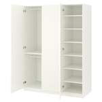 Распашной шкаф PAX FORSAND IKEA (трехсекционный) с полками (комбинация) (белый)  150*50*240