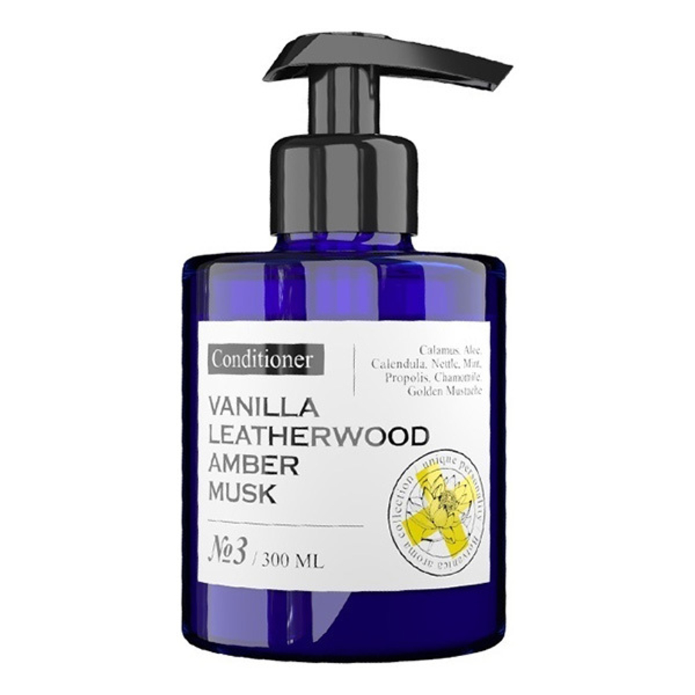 Парфюмированный кондиционер для волос №3 Ваниль, Кожа, Амбра, Мускус Maniac Gourmet Conditioner 300мл