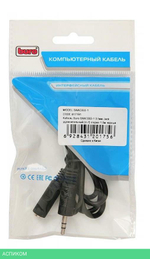 Кабель аудио Buro BAAC003-1 Jack 3,5 (m)/Jack 3,5 (f) 1м черный
