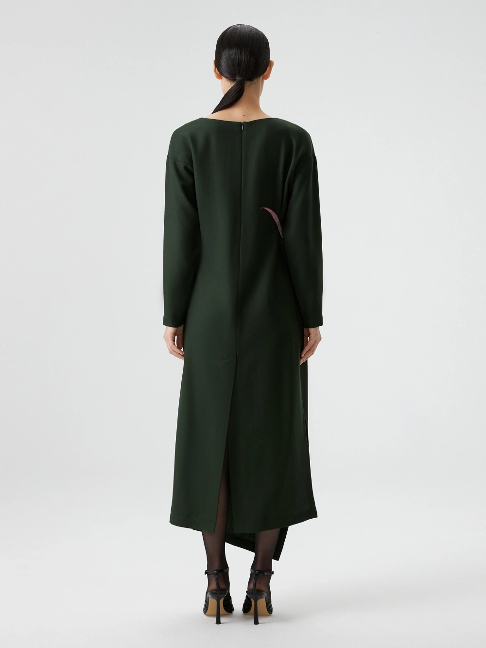 Платье с драпировкой и вышивкой OLA OLA