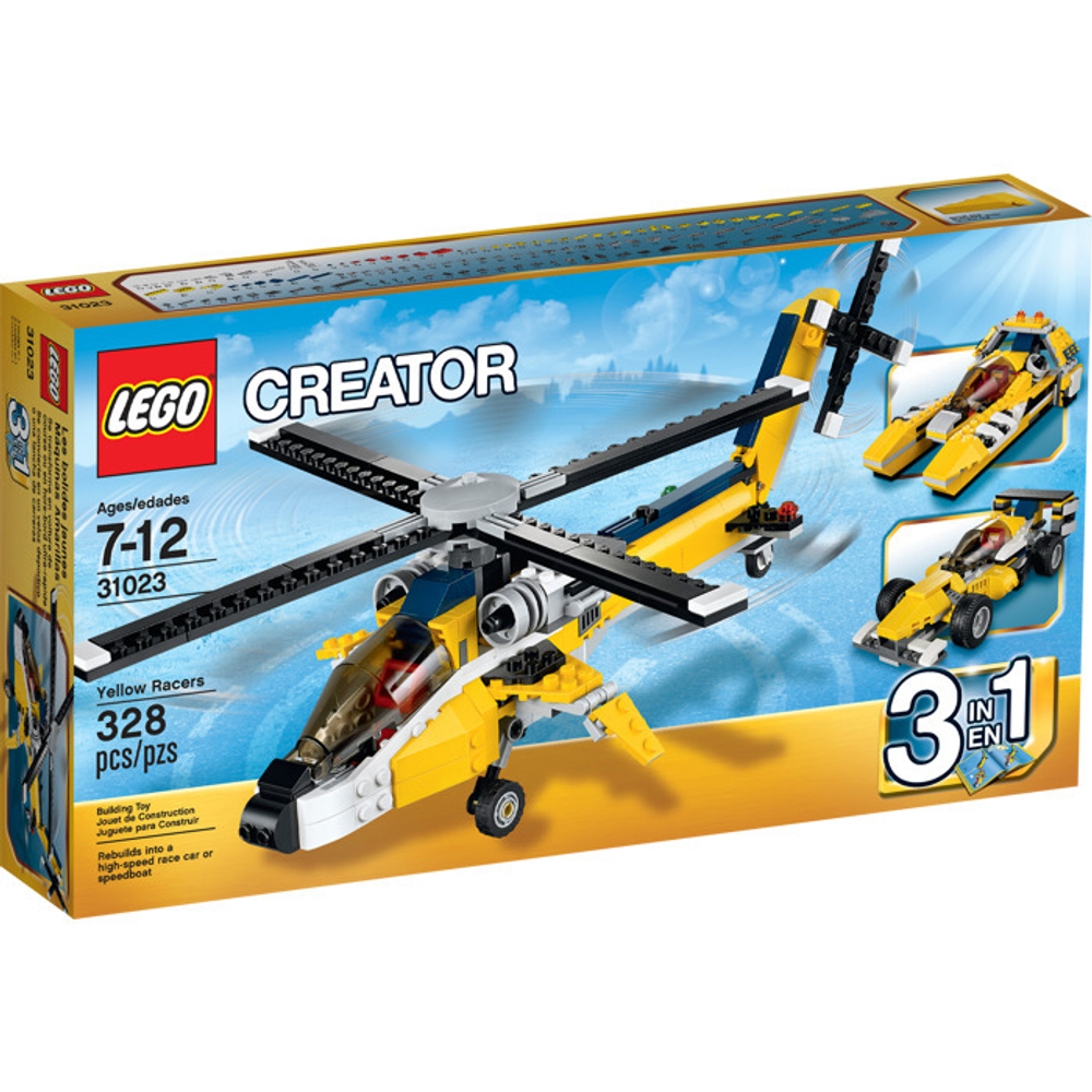 LEGO Creator: Жёлтый скоростный вертолет 31023 — Yellow Racers — Лего Креатор Создатель