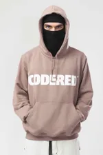 Худи Codered Base Hoodie Wide Summer Logo R Бежевый Темный/Белый принт CODERED