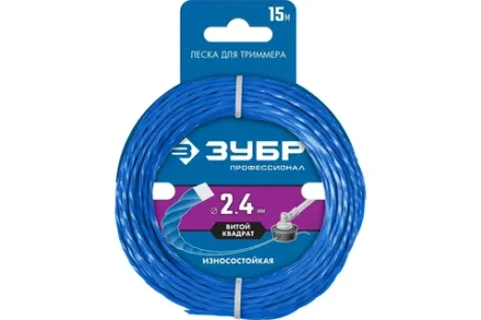 Леска для триммера PROFIT витой квадрат 2,4ммХ15м