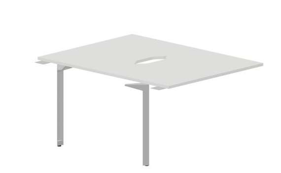 Составной стол на 2 рабочих места 118х156,6х75см (2 эргономичных выреза) - приставной элемент