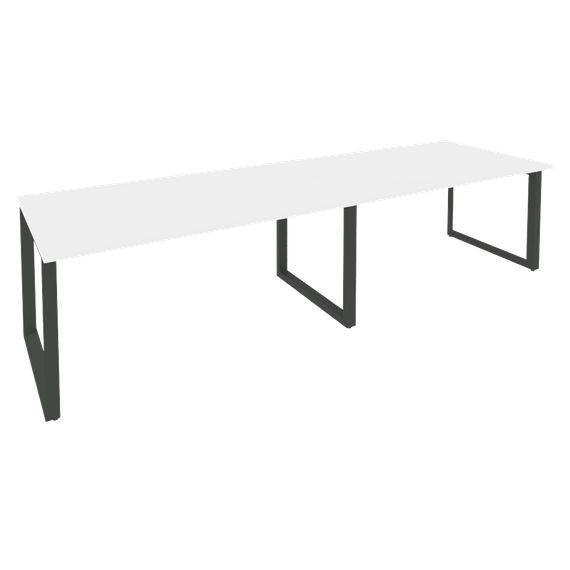 Onix Стол переговорный O.MO-PRG-2.4 Белый Бриллиант/Металл Антрацит 3160*980*750