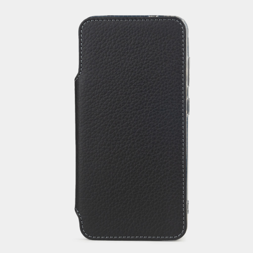 Чехол для Samsung Galaxy S24 Plus из натуральной кожи теленка, черного цвета