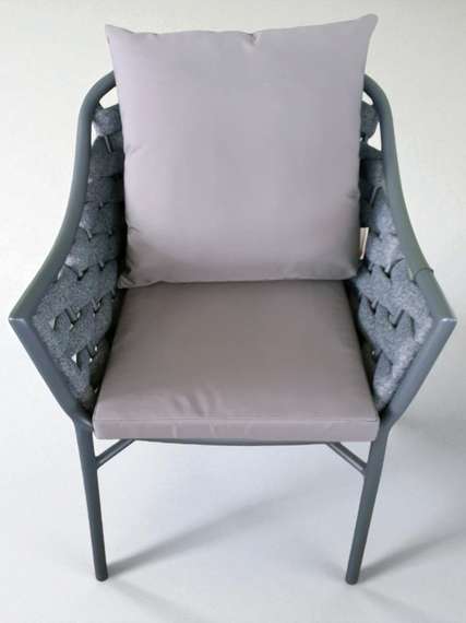 Плетеное кресло с подушками Torino, антрацит