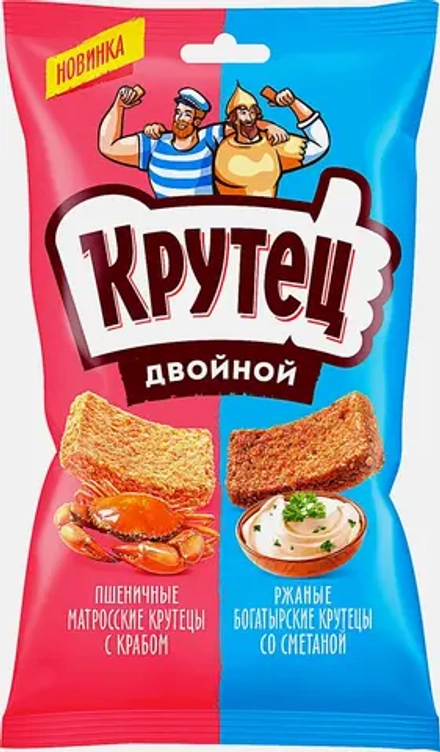 Сухарики Крутец смесь вкусов краб сметана 100г