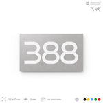 Номер на дверь 388, табличка на дверь для офиса, квартиры, кабинета, аудитории, склада, серая 120х70 мм, Айдентика Технолоджи