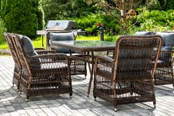 "Цесена" обеденная группа плетеная из искусственного ротанга, цвет коричневый