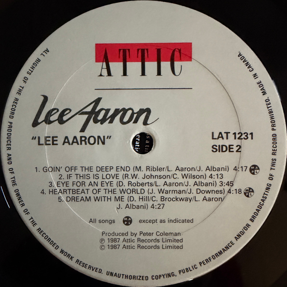Виниловая пластинка Lee Aaron - Lee Aaron LP
